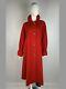 Women's Burberry Vintage Wool Red Coat Size Uk12 Long/