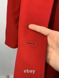 Women's Burberry Vintage Wool Red Coat Size UK12 Long/