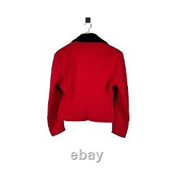 Women's Vintage 70s SAINT LAURENT Blazer Jacket Button Up Red Wool Size M