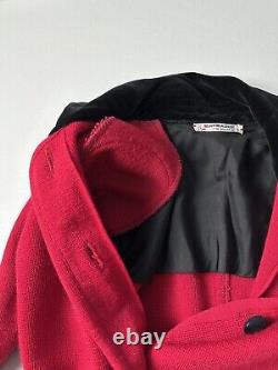 Women's Vintage 70s SAINT LAURENT Blazer Jacket Button Up Red Wool Size M