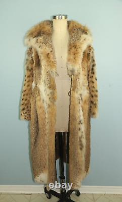 Women's Vintage Bobcat, Red Lynx Fur Coat, Medium