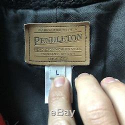 Women's Vintage Pendleton Western Wear Blanket Print Wool Red Black Jacket Sz L