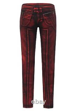 Womens Alexander McQueen Vintage Low Rise Jeans Red Printed 2009 IT42 / M