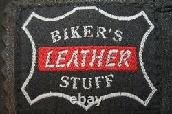 Womens Biker's Stuff Vintage Black/red Leather Fringe Vest Sz XL