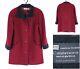 Womens Coat Medium Size Us 8 Eu 38 Vintage Red Italy Wool Cashmere Overcoat