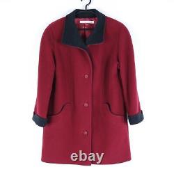 Womens Coat Medium Size US 8 EU 38 Vintage Red Italy Wool Cashmere Overcoat