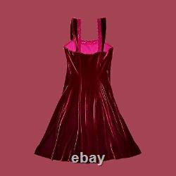 Womens Small Vintage 90s Betsey Johnson Red Velvet Lace Dress