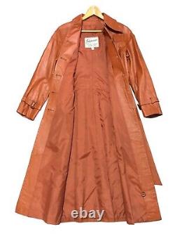 Womens Vanessa 1970 Vintage Leather Belted Trench Coat Jacket Size 11/12