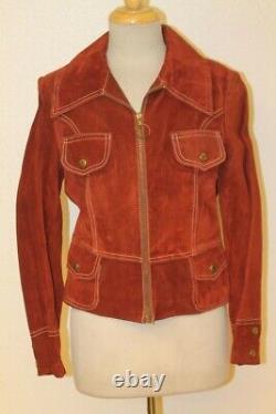 Womens Vany By Arcelus Vintage Red Leather/suede Jacket Sz 11/12