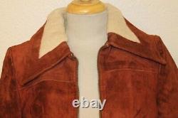 Womens Vintage Red Leather/suede/faux Wool Jacket Sz 13/14