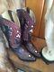 Womens Corral Vintage Collector's Boots Size 9 Black And Red Studded