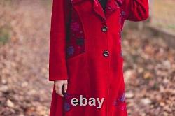 Womens vintage red wool coat