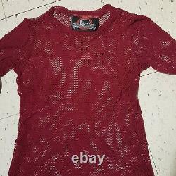 XL LIP SERVICE Dark Red Shirt Long sleeves Fishnet Vintage