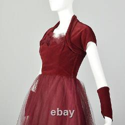 XXS 1940s Gown Vintage Prom Dress VTG 40s Vintage Bridesmaid Wrist Gauntlets