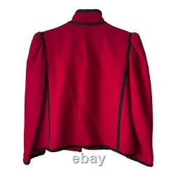 Yves Saint Laurent Red Wool Evening Jacket Size 36FR 2 US Vintage RARE