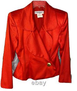 Yves Saint Laurent Rive Gauche Vintage Red Jacket blazer sz 36 Small