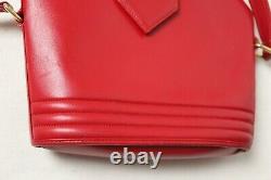 Yves Saint Laurent Vintage Red Leather Shoulder Crossbody Bag