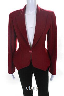 Alaia Femmes Vintage Lapel Pointé Un Bouton Blazer Rouge Taille 8