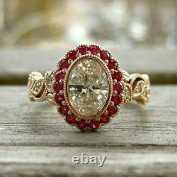 Art Déco Ovale Cut Diamond Engagement Mariage Vintage Antique 925 Argent Gif Ring