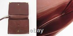 Auth Cartier Vintage Must Logo Leather Tote Hand Clutch Bag 4p Set 17506bkac