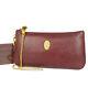 Auth Cartier Vintage Must Logos Leather Chain Pouch Mini Bag 17515bkac