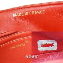 Auth Chanel CC Matelasse Diana Chain Sac D'épaule En Cuir Rouge Vintage 382lb349