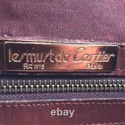 Authentic Cartier Paris Vintage Authentic Burgundy Leather Boston Speedy Bag