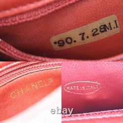Authentic Chanel CC Bum Chaîne Ceinture En Cuir 80/32 Rouge Italie Vintage 44lb373