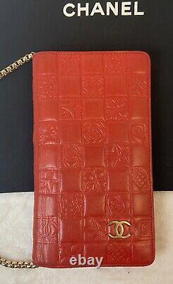Authentique Chanel CC Icon Red Leather Bifold Walletus Seller