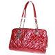 Authentique Chanel Cc Logo Chain Shoulder Bag Patent Leather Red Vintage 35ma232
