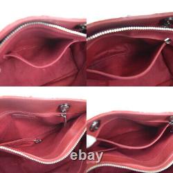 Authentique Chanel CC Logo Chain Shoulder Bag Patent Leather Red Vintage 35ma232
