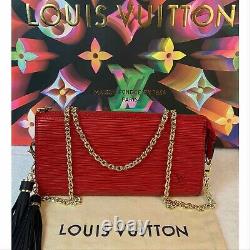 Authentique Louis Vuitton Red Epi Pochette Yus Seller