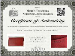 Authentique Louis Vuitton Red Epi Pochette Yus Seller