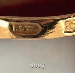 Bague de bijouterie vintage pour femme en or rouge et blanc 583 14K, avec rubis et saphir, taille 6.5.