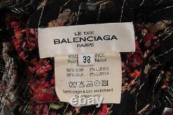 Balenciaga Femmes Vintage 2002 Runway Top 38 Noir Rouge Or Floral Silk Nicolas