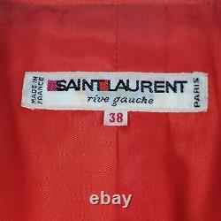 Blazer Vintage Saint Laurent Rive Gauche pour Femme 38 Veste de Designer Rouge Orange