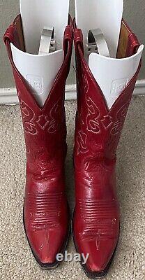 Bottes de cowgirl vintage Lucchese rouge de 1883 (N4535) taille femme 6.5 B