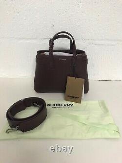 Burberry Small Banner Acajou Rouge Cuir Et Vintage Check Bag £1295