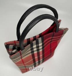 Burberry Vintage Rare Red Check Tote