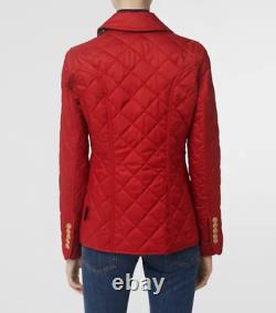 Burberry Women Frankby 18 Vintage Check Quilted Jacket Coat Red Size Medium Nwt