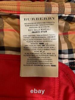 Burberry Women Frankby 18 Vintage Check Quilted Jacket Coat Red Size Medium Nwt