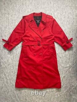 Burberry's London 12 Exlong Br892d Vintage Rouge Manteau De Tranchée Pour Femmes