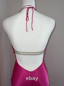 Cache Vintage Rose Robe De Soirée Taille 2 Mariage Prom Rouge Tapis Strass Beauté