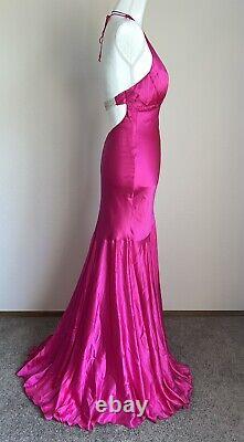 Cache Vintage Rose Robe De Soirée Taille 2 Mariage Prom Rouge Tapis Strass Beauté