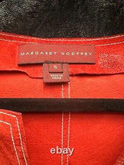Cape en daim rouge vintage Margaret Godfrey taille S