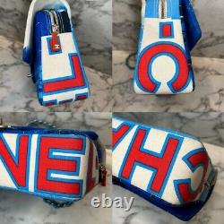 Chanel 02ss Vintage Rare Red & Blue Surf Collection Canvas Small Flap Bag
