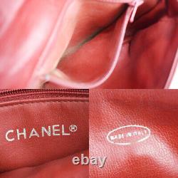 Chanel CC Logo Bum Sac Taille Pouch Chaîne Ceinture En Cuir 75/30 Rouge Vintage 53je027