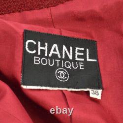 Chanel CC Logos Veste À Manches Longues Red Vintage #38 Authentic Ak37998f