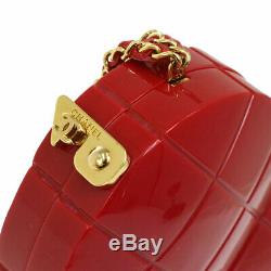 Chanel Choco Bar Heart Shaped CC Embrayage Party Sac En Plastique Rouge Vtg Gs01987c