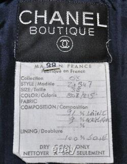 Chanel Iconic Vintage Navy/rouge/blanc Tweed Jacket Blazer, 38, Collector’s Piece